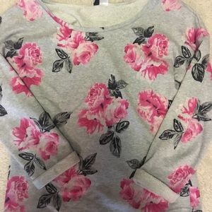 Floral crew neck sweat shirt